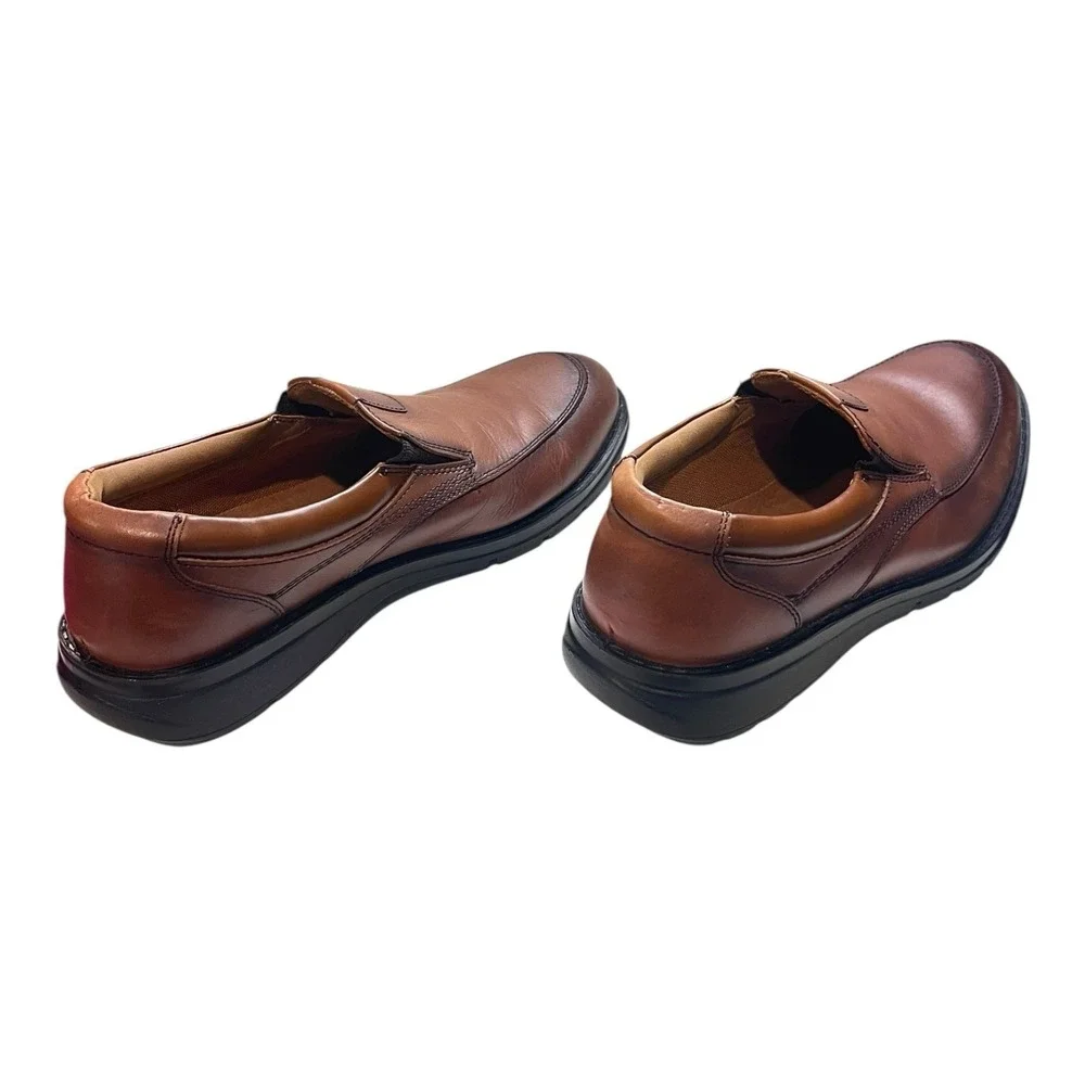 Docker's Proposal Slip On Dress‎ Shoes Mens Size 9M Brown Tan Loafer Toe Oxford